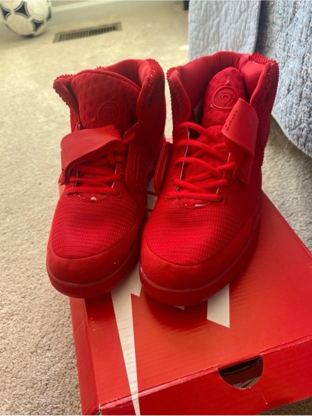 Nike Yeezy 2 Red October size 10.5 High -Top Athletic Sneakers